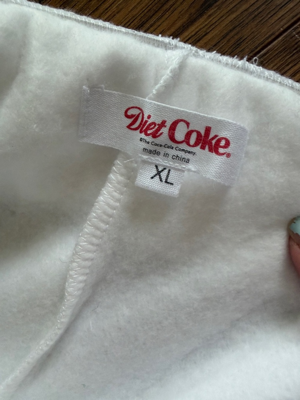 Viral Target Diet Coke White sweatpants pajama bottoms with Red Side Stripes - Picture 4 of 5